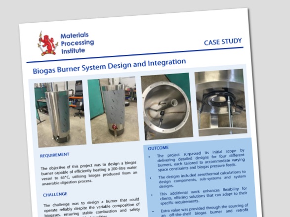 Biogas Burner System Design and Integration